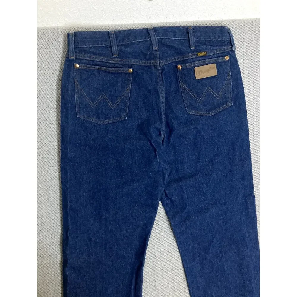 Wrangler Jeans Cowboy Cut Mens 36X36 Blue Dark Wash Straight Workwear Tall 13MWZ